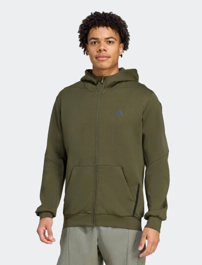 adidas Performance D4T Full-Zip Ho - Khaki green - XS adidas Performance D4T Full-Zip Ho - Khaki green - XS