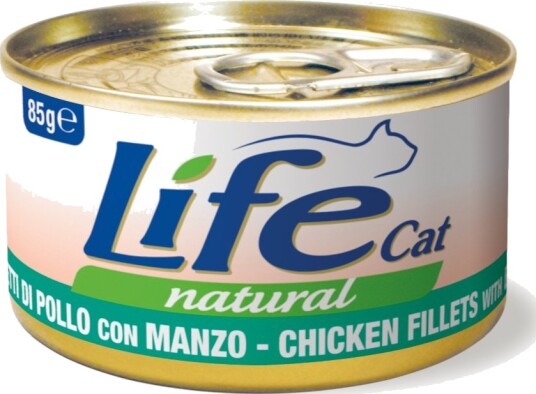 Life Cat Natural Våtfôr Adult Med Kylling Oksekjøtt 6 X 85 G