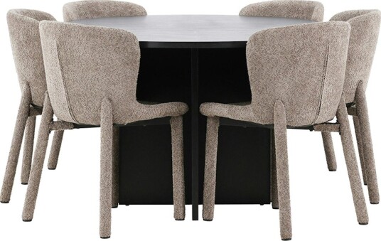 Spisegruppe Venture Home Strada Ø120 cm med 6st Astoria Spisestoler