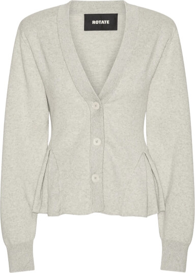 ROTATE Peplum Knit Cardigan Grey XS
