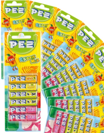 18 x 6 stk Pez Exotic Mix Refills   Hel Eske 918 gram