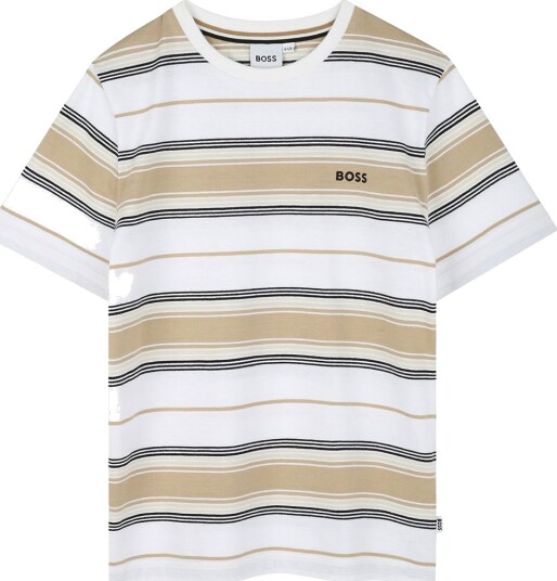 BOSS T skjorte Stone/Off White BOSS 4 år 104 T skjorte Beige Hvit