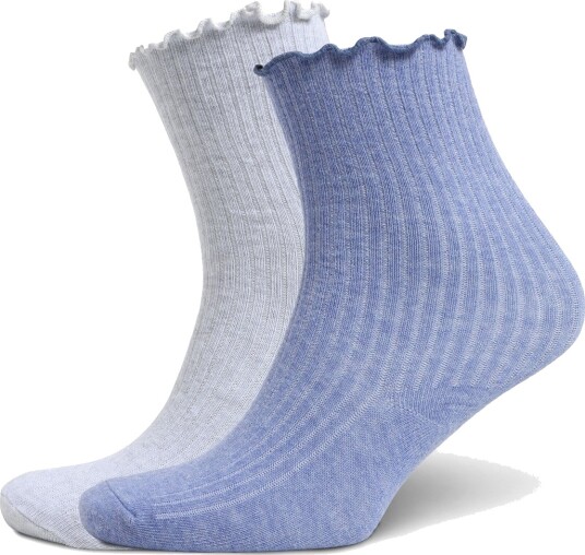Mango 2 Pack Ribbed Socks Purple L Mango 2 Pack Ribbed Socks Purple L