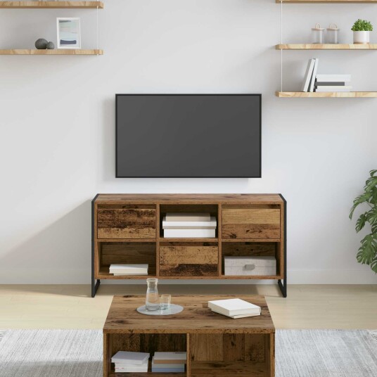 TV skap med skuff Gamle tre 100 x 36 x 49,5 cm Konstruert tre