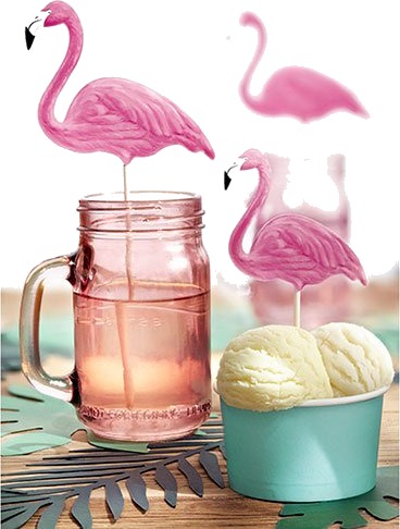 PartyDeco Partypicks Flamingo - 6-pakning