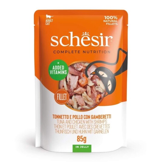 Schesir C&B Tunfisk Kylling Og Reker I Gele 85G