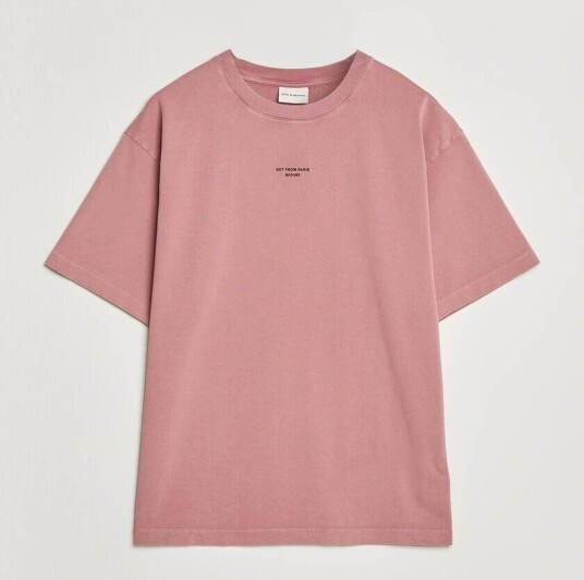 Drôle de Monsieur Classic Slogan T Shirt Dark Pink