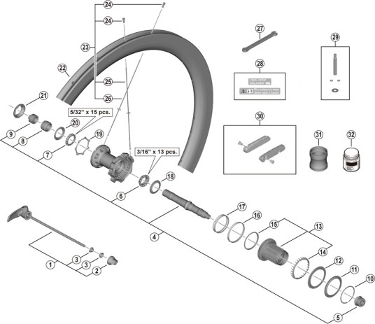 Shimano Dura Ace stoppring til bakhjul modell WH-R9200-C50-TU-R