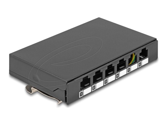 Delock Pluggbord Blankt For Keystone Rj Modules Din Skinnemonterbar Overflatemonterbar Veggmonterbar Svart 6 Porter 90628