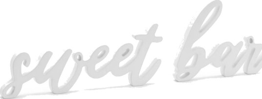Sweet Bar Hvitt Treskilt 37x10 cm