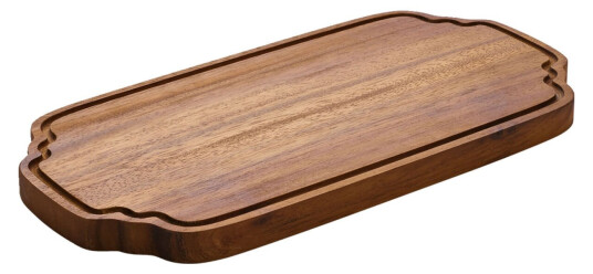 Playground Serveringsbrett rektangulært med riller 36x18 cm; 36x18x2.1 cm LxBxH; Akasie brun; Rektangulær
