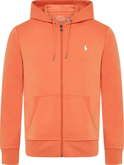 Polo Ralph Lauren Double Knit Full Zip Hoodie   Orange   M