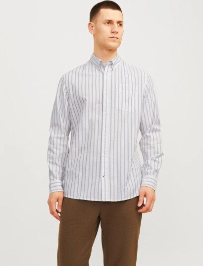 Jack & Jones Jjeoxford Shirt Ls Noos - Beige - M