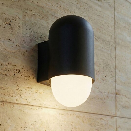 Utelampe Lindby Pilva dimmbar Svart Balkong Aluminium Moderne 21.5 Svart