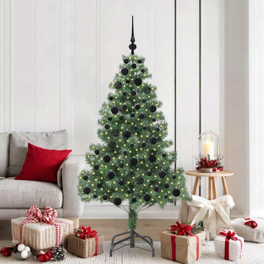  Juletre med 300 LED med stativ grønn 180 cm PVC