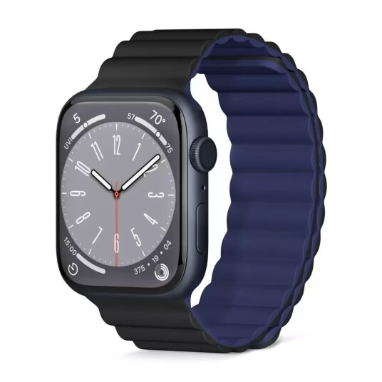 Epico Apple Watch (38/40/SE/41mm) Epico Magnetisk Silikon Rem - Svart / Blå