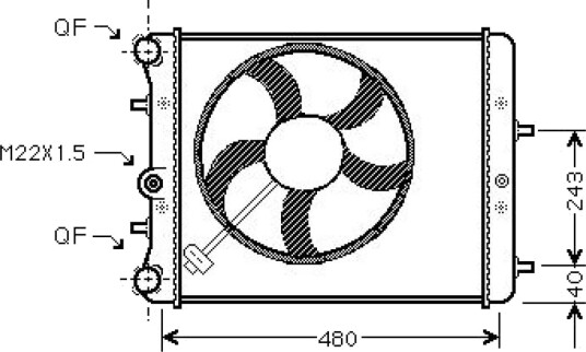 DIEDERICHS DCM3567 Radiator motorkjøling DIEDERICHS DCM3567 Radiator motorkjøling
