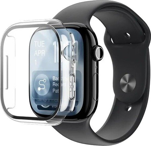 AmazingThing Radix Glass Screen Protector with Case for Apple Watch Series 11 46mm - Clear