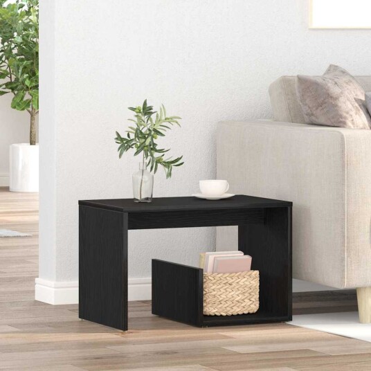 Sidebord Svart Eik 59x36x38 cm Konstruert Tre