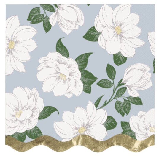 Servietter Store Hvit Blomster Pk/16 
