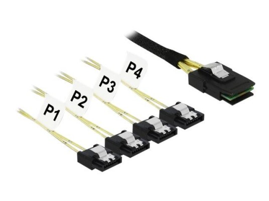 Delock Mini SAS SFF-8087 > 4 x SATA 7 pin - SATA/SAS-kabel - 50 cm