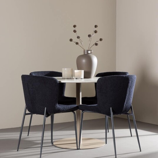 Spisegruppe Venture Home Lycke Ø110 med 4 stk Modesto Stoler