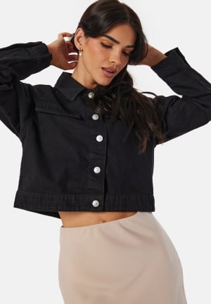 Pieces Pctessie LS denim jacket Black Denim XS Pieces Pctessie LS denim jacket Black Denim XS