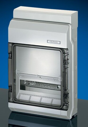 Hensel KV 9350 Normkapsling Transparent IP65 2x18 Moduler Elfordeling & Strømforsyning