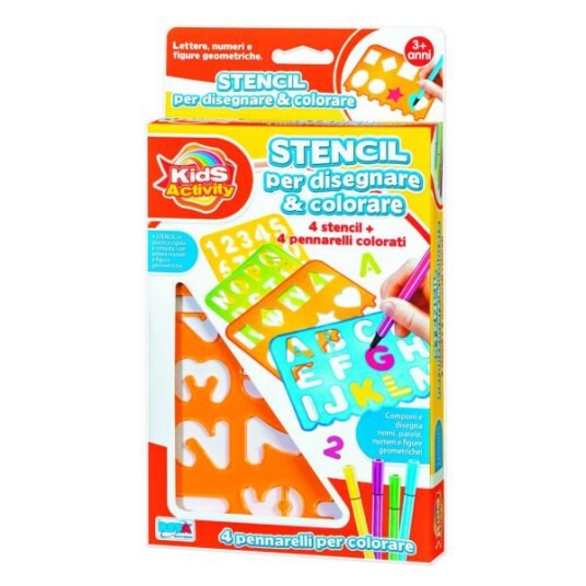 RSToys Stencilssett kunst + 4 tusjer â Opphengbar boks kunsterisk sett