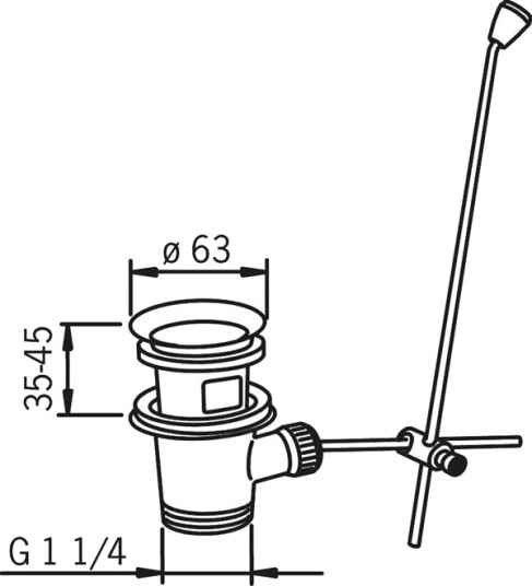 Oras Bunnventil 1 1/4" i Stål - Pop-Up Waste 552051