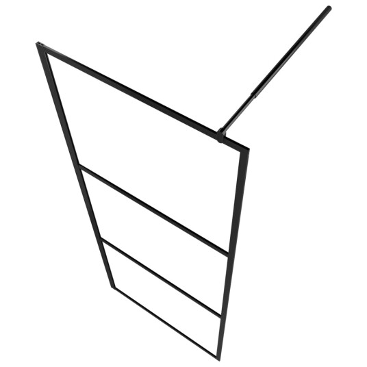 vidaXL Dusjvegg med klart ESG-glass svart 100x195 cm