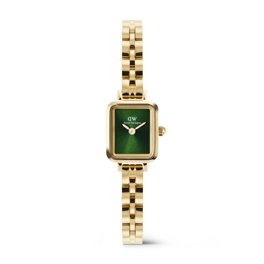 Daniel Wellington DW Watch Quadro Mini Arch 3 link Emerald Sunray Gold 15.4X18.2mm