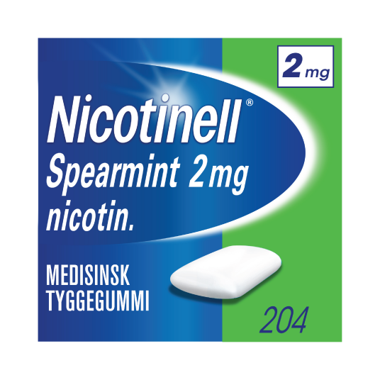Nicotinell 2 mg tyggegummi Spearmint 204 stk.