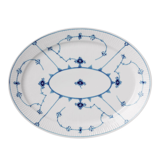 Royal Copenhagen Musselmalt Riflet fat ovalt 34 cm Royal Copenhagen Musselmalt Riflet fat ovalt 34 cm