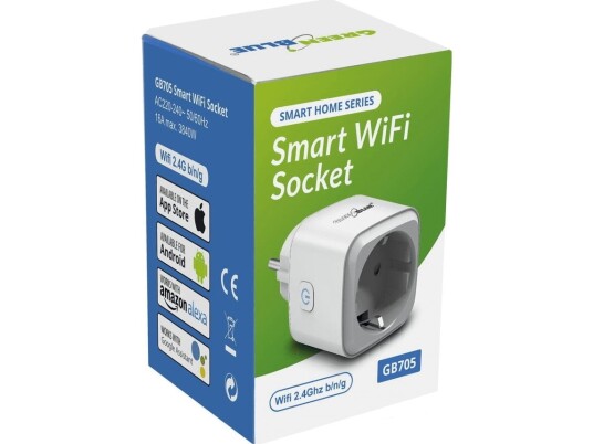 Greenblue Fjernstyrt Stikkontakt Wifi Android Ios Alexa Google Home Timer Greenblue Gb705 Maks 3840W