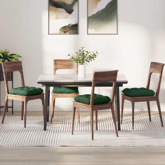 Seteputer 4 pcs Mørkegrønn 40 x 40 cm Corduroy stoff