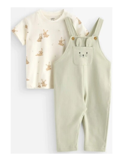 Lindex Set Top And Dungarees Cream 62