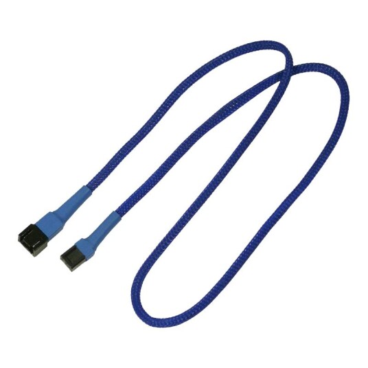 Nanoxia 60 cm 3-Pin Forlengelseskabel til Viftestrømforsyning - Blå Nanoxia 60 cm 3-Pin Forlengelseskabel til Viftestrømforsyning - Blå