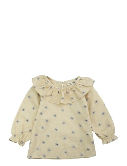 LouieLouie Elinor Ruffle Blouse Seersucker Cream 104 LouieLouie Elinor Ruffle Blouse Seersucker Cream 104