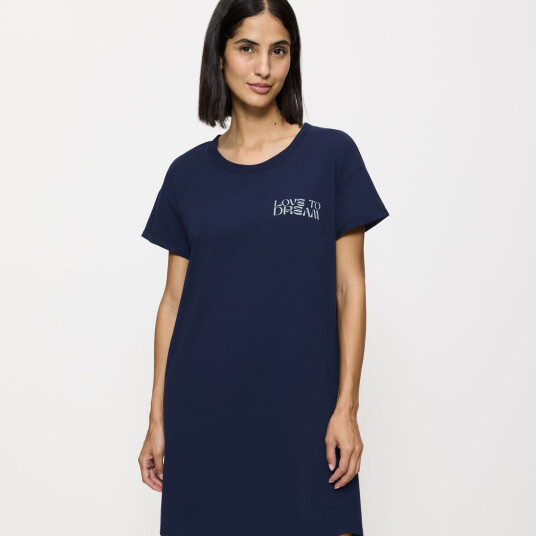 Triumph Nightdress Short Sleeve Marine bomull 38 Dame Triumph Nightdress Short Sleeve Marine bomull 38 Dame