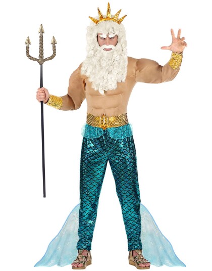 Poseidon Kostyme 5 Deler