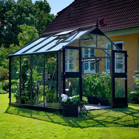 Drivhus Juliana Premium Antrasittgrå, Sikkerhetsglass, 8,8 M²