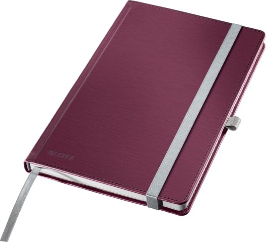 Leitz Style   Notisbok   Eskebundet   A5 145 X 210 Mm   80 Ark / 160 Sider   Elfenbenspapir   Rutet   Granatrødt Omslag