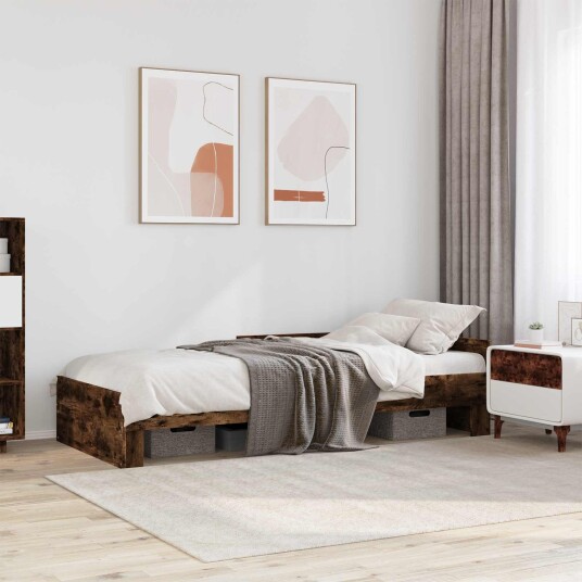  Sengestamme med hodegatt Røkt Eik 80 x 200 cm Konstruert tre