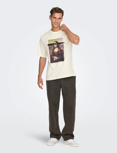 ONLY & SONS Onsmonalisa Rlx Ss Lic Tee Vd Cream XS ONLY & SONS Onsmonalisa Rlx Ss Lic Tee Vd Cream XS