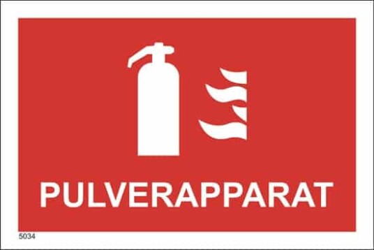 Brannskilt pulverapparat 21X14 cm PVC Plog Brannskilt pulverapparat 21X14 cm PVC Plog