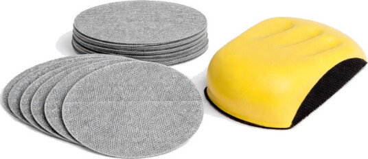 Slipe­nett 125 mm sett  15 stk. slipesett med slipekloss