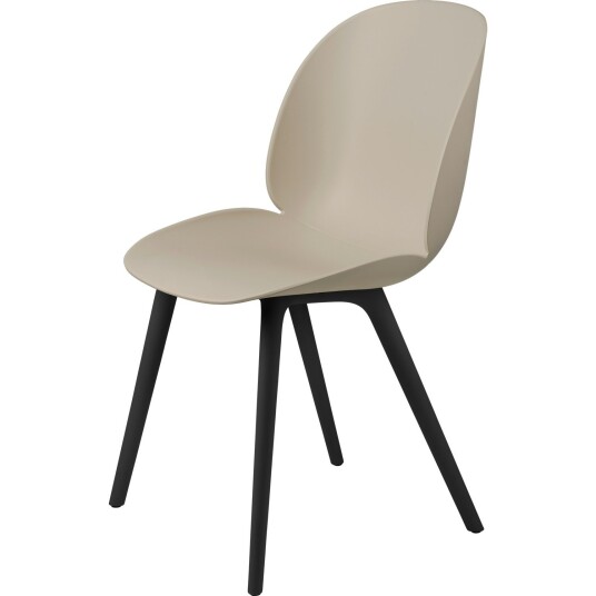 Gubi Beetle Stol Upolstret Plast Black Base New Beige Gubi Beetle Stol Upolstret Plast Black Base New Beige