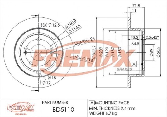 Bremseskive FREMAX BD-5110