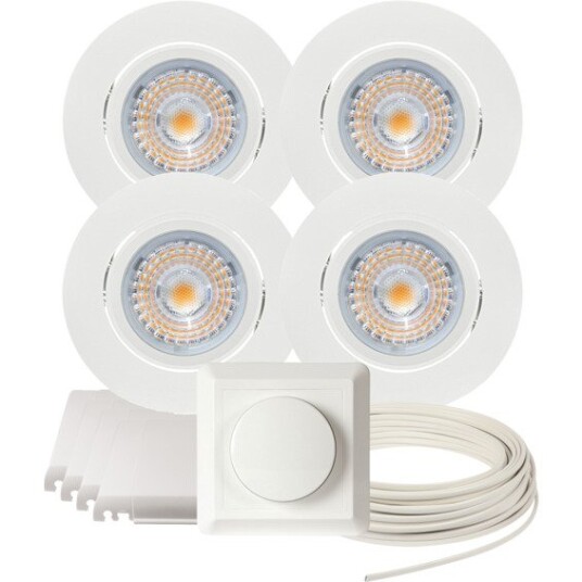Namron Downlightpakke Alfa Led Matt Hvit 4 Pk